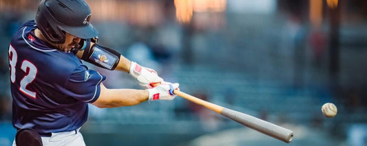 Baseball player in the middle of a swing