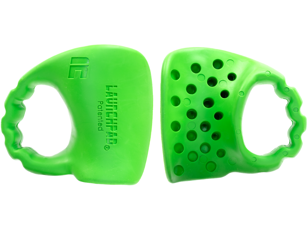 Launchpad baseball thumb guard product with interactive feature callouts