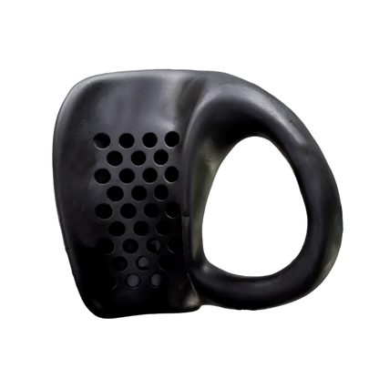 Black thumb guard with bat channel on white background