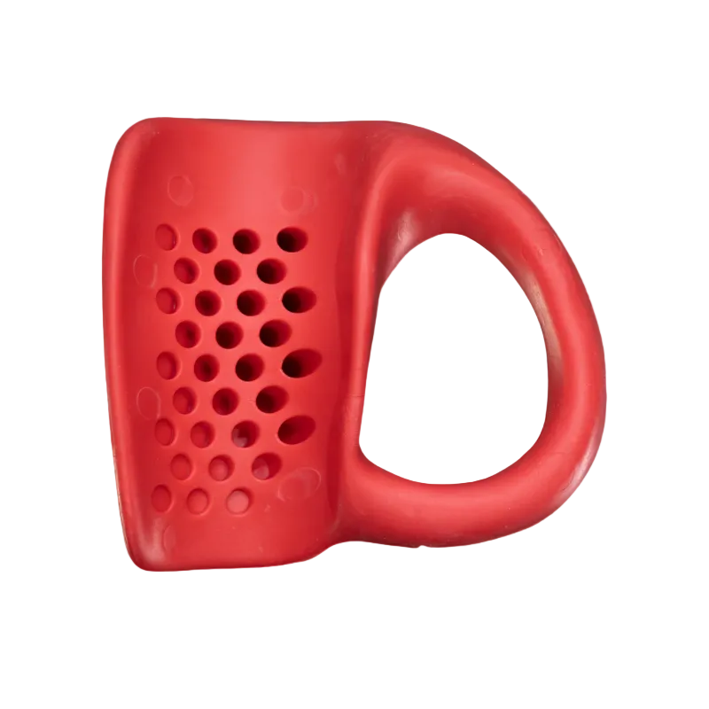 Red thumb guard bat channel with handle