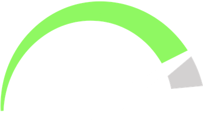 Green progress bar with a gray section on a white background