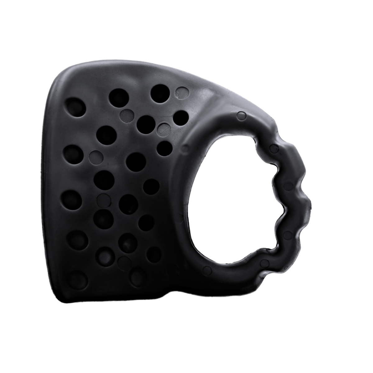 Black Launchpad Max baseball thumb guard for right-handed hitters, engineered cutouts that absorb bat sting