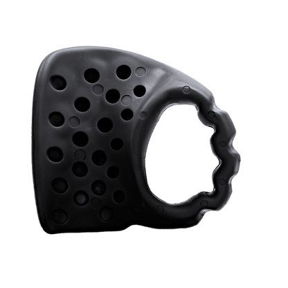 Black Launchpad Max baseball thumb guard for right-handed hitters, engineered cutouts that absorb bat sting
