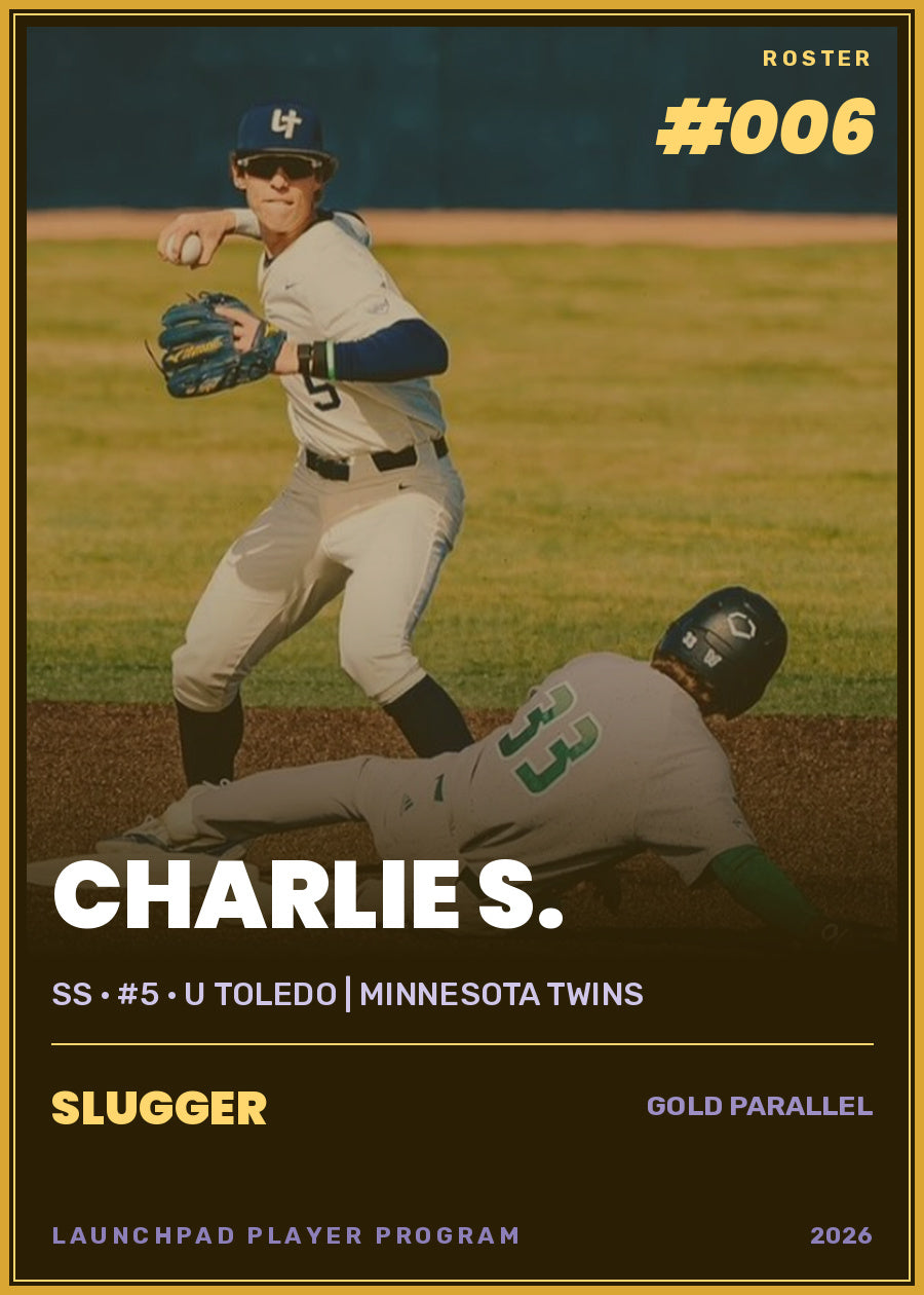 Charlie S., SS · #5 · U Toledo | Minnesota Twins, Slugger tier, roster number 6
