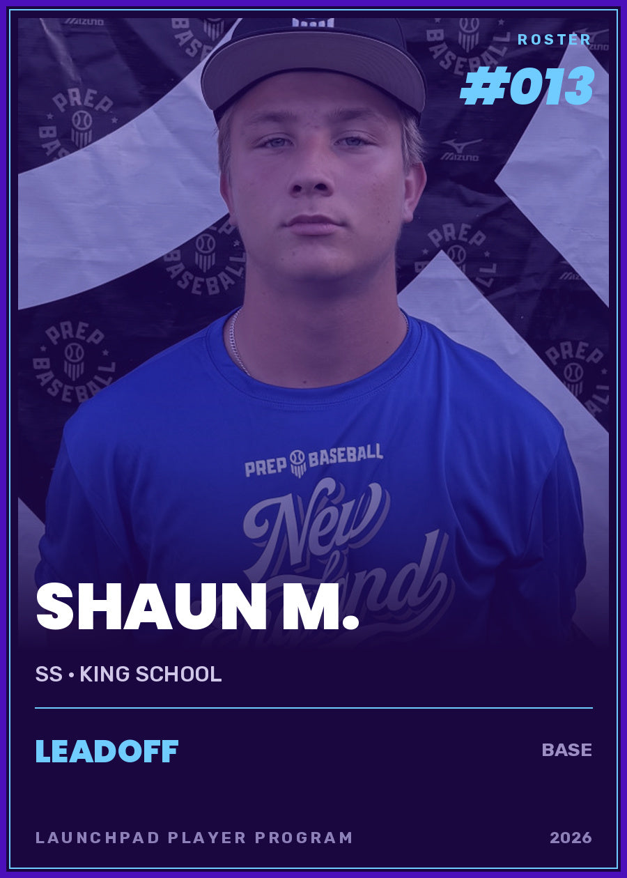 Shaun M., SS · King School, Leadoff tier, roster number 13
