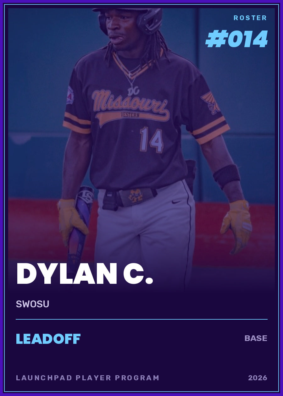 Dylan C., SWOSU, Leadoff tier, roster number 14
