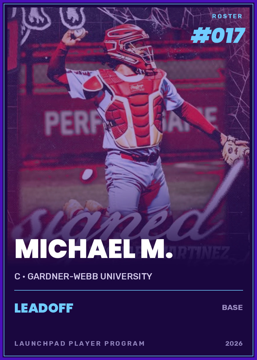 Michael M., C · Gardner-Webb University, Leadoff tier, roster number 17
