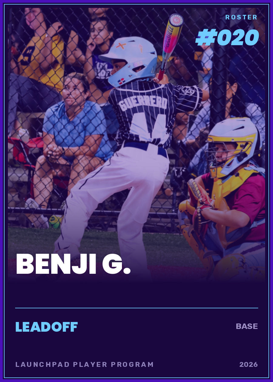 Benji G., Leadoff tier, roster number 20
