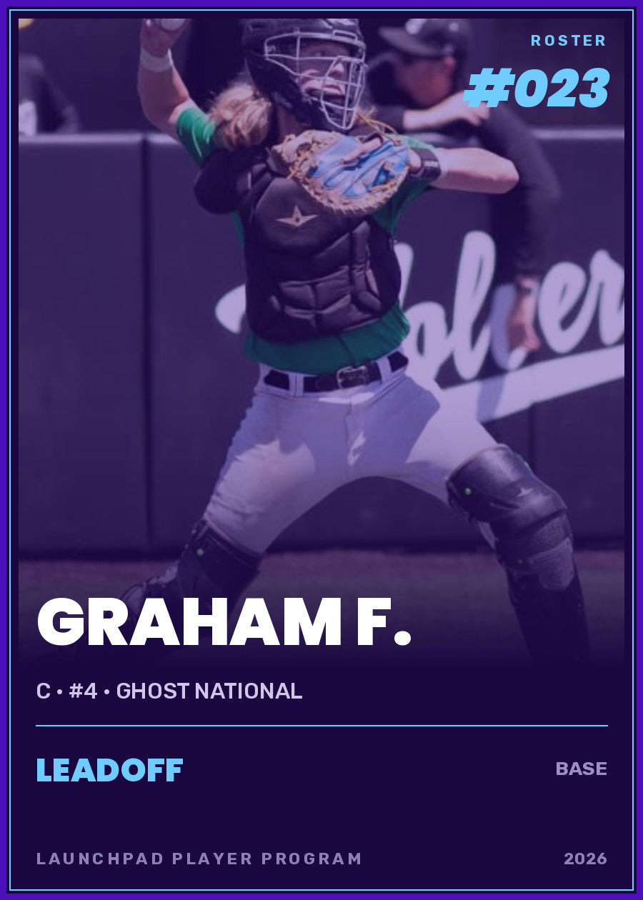 Graham F., C · #4 · Ghost National, Leadoff tier, roster number 23
