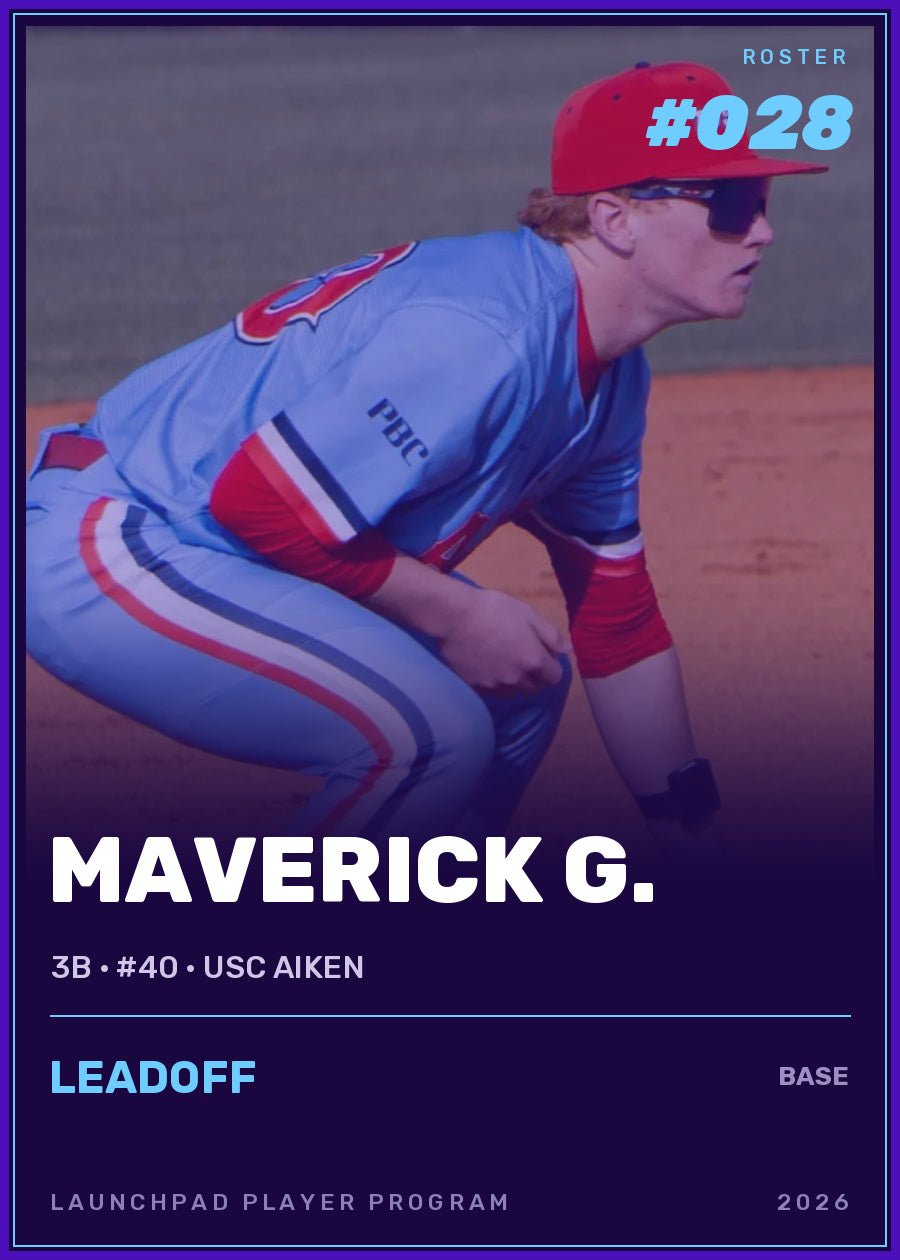 Maverick G., 3B · #40 · USC Aiken, Leadoff tier, roster number 28
